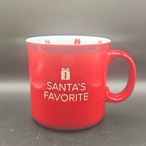 FAO SCHWARZ Red Ceramic Christmas Mug "Santa’s Favorite" Message